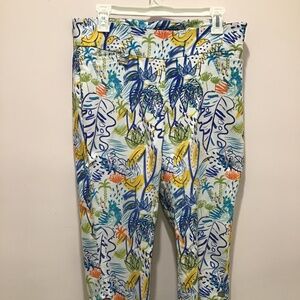 Tropical Multi Colored Cropped Pant